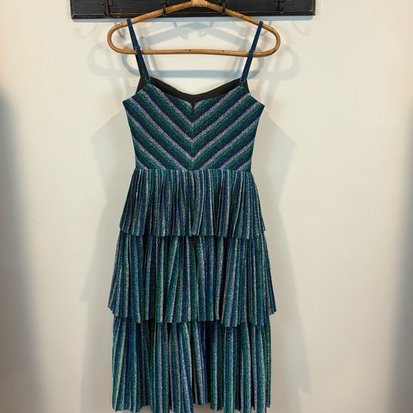 Dress the Population Kathy Metallic Sparkle Tiered Party Dress Size XS - Picture 4 of 7